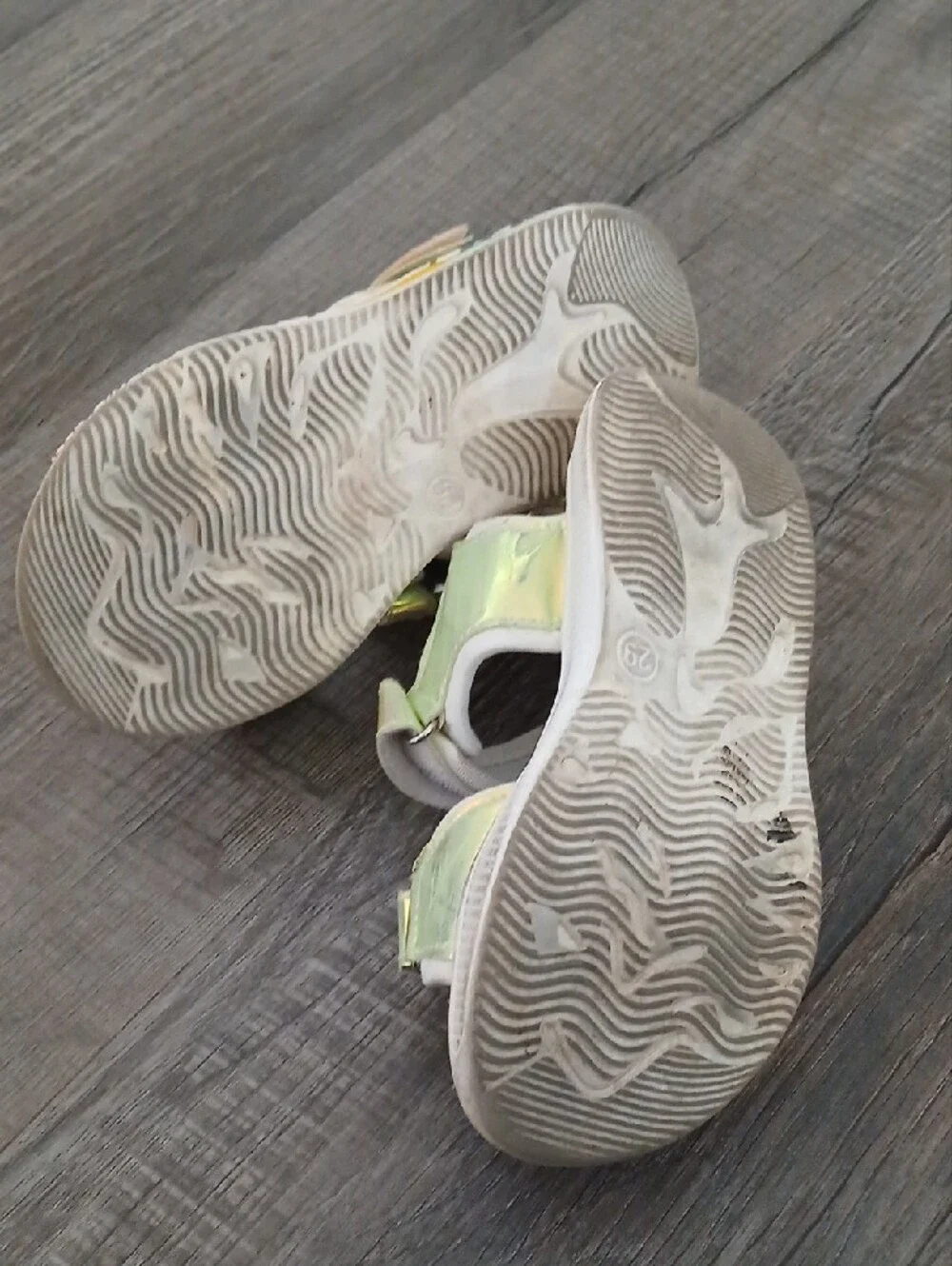 Kids Iridescent Yellow-Green Fashion Sandals